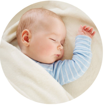 Image of sleeping baby illustrating the results of work of experienced sleep consultant